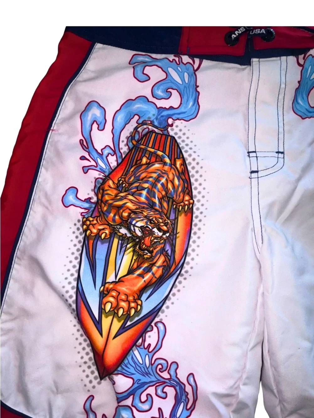 Vintage JNCO Jeans Tiger Surfboard Board Shorts Y2K Small 8